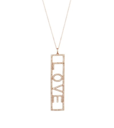 NINA GILIN  14K Rose Gold & Diamond Love Vertical Pendant Necklace  SOLD OUT