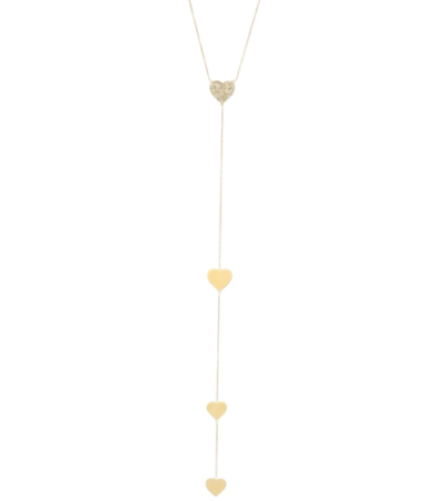NINA GILIN  14K Yellow Gold & Diamond Heart Y-Necklace  SOLD OUT