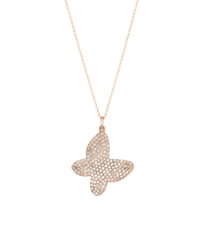 NINA GILIN  14K Rose Gold & Diamond Pavé Butterfly Pendant Necklace  $2,800