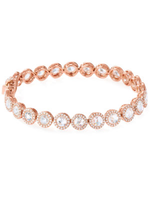 64 FACETS  18k Rose Gold Scallop Diamond Tennis Bracelet  $28,000