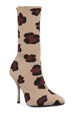 Stuart Weitzman  Violetta Leopard-Print Sock Booties