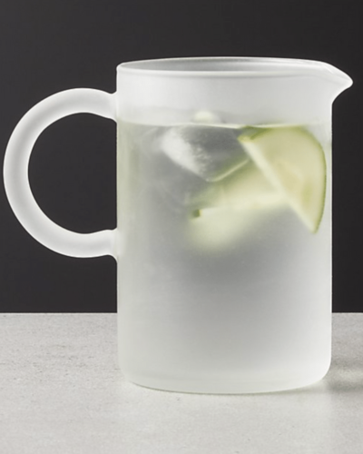 CB2  manual frosted glass mixing pitcher  $30