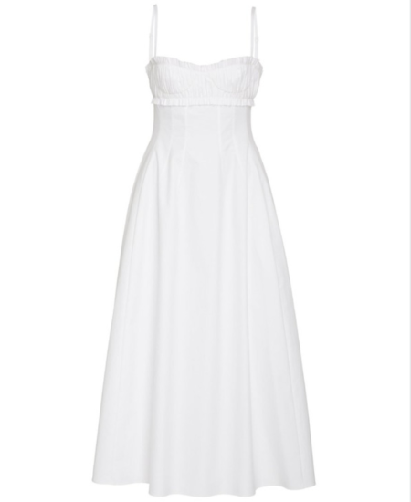 KHAITE  felicia smocked cotton dress  $1,080