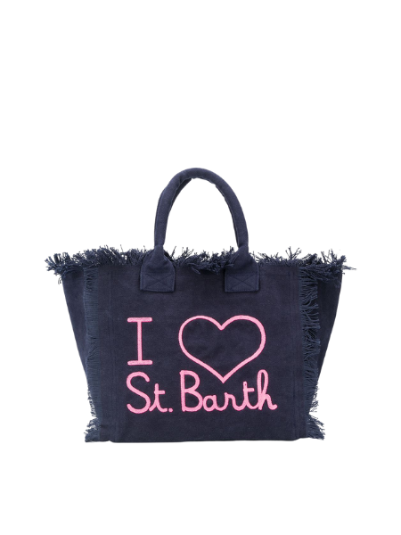 MC2 ST BARTH  slogan frayed beach bag  $108