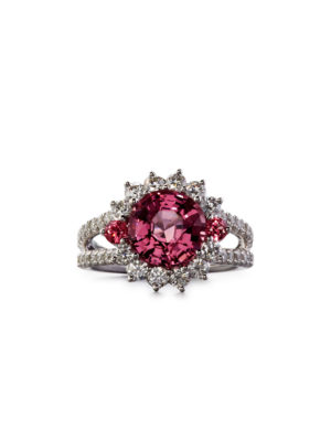 ROBERT ERICH Burma Pink Spinel Ring with Diamonds