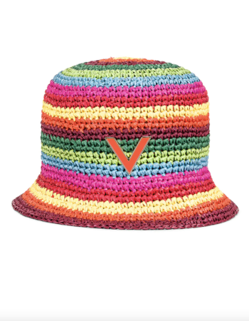 VALENTINO GARAVANI Crochet Enamel V Bucket Hat