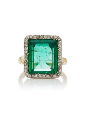 SIMON TEAKLE  Belle Époque Rectangular-Cut Emerald Ring  SOLD OUT