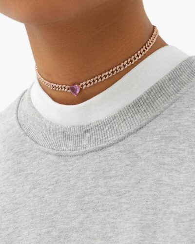 SHAY  Heart diamond, sapphire & 18kt rose-gold necklace  SOLD OUT