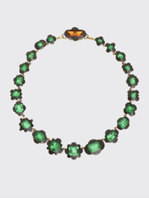 JUDY GEIB Colombian Emerald Silver Mount Necklace