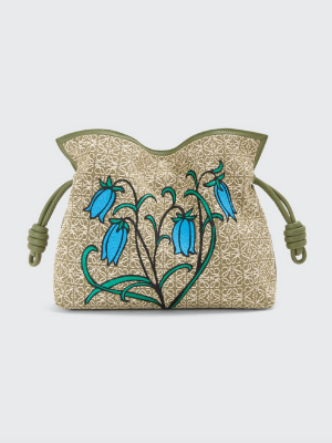 LOEWE Flamenco Floral Jacquard Drawstring Clutch Bag