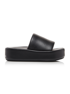 BALENCIAGA   Rise Leather Platform Slide Sandals  $670