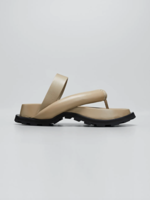 JIL SANDER Outdoor Puffy Leather Thong Sandals