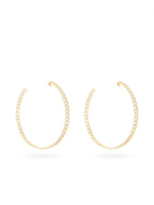 SHAY Pavé Link diamond & 18kt gold hoop earrings